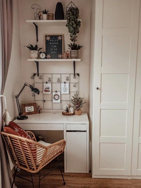 desk in the bedroom