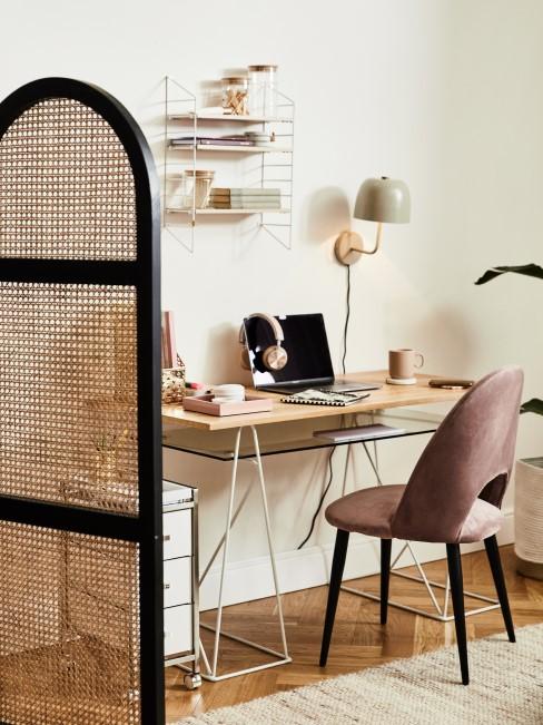 desk in the bedroom